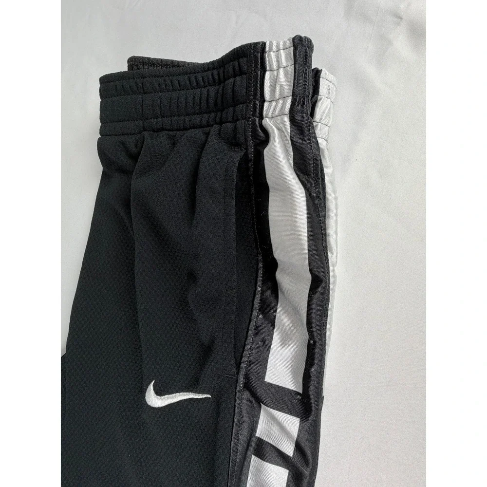 Nike Basketball Shorts Mens Large Black Excellent Dri-FIT Mesh Side Stripe